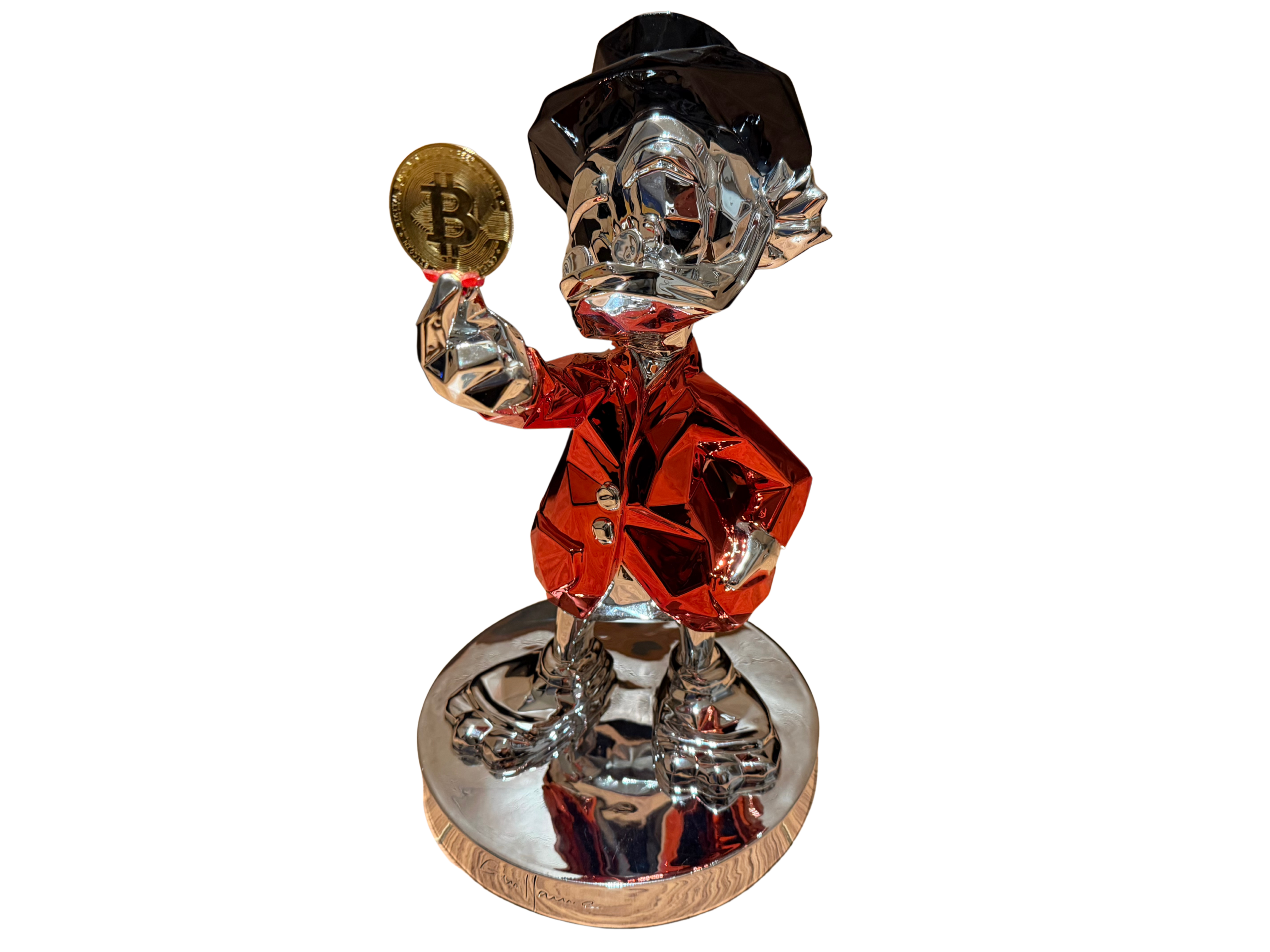 Dagobert Duck met Bitcoin Munt (35cm)