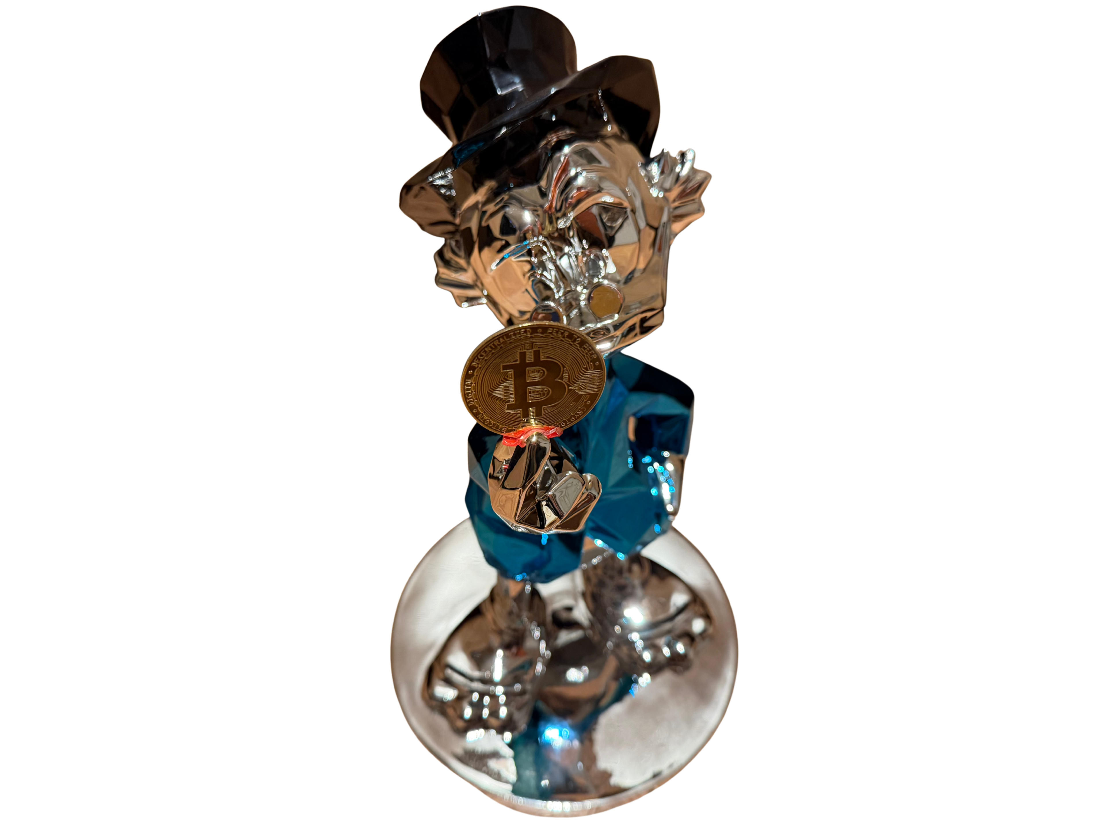 Dagobert Duck met Bitcoin Munt (35cm)